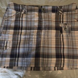St. John's Bay Plaid Mini Skirt - Black, Brown, Cream